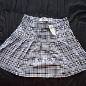 💎 New W Tags Hollister Navy Checkered Blue Plaid Mini Skirt